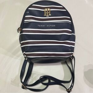 Tommy Hilfiger Black and White Striped Mini Backpack